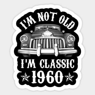 62 Year Old Vintage 1960 Classic Car 62nd Birthday Gifts Sticker